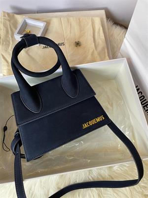 Jacquemus Dark Navy Blue leather bag - 18cm 