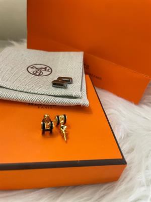 Hermes mini POP H earrings - Black 