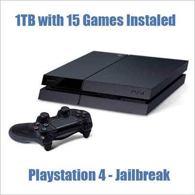 Playstation 4 1100 series jailbreak 1TB with 15 Games Installed Used No Box