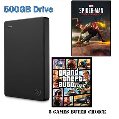 Portable Game Drive 500GB with 5 Buyer Choice Games External Drive 