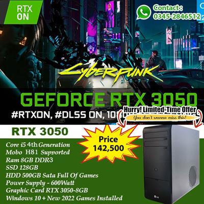 Gaming PC Core i5 4th Generation With RTX 3050 8GB DDR6 