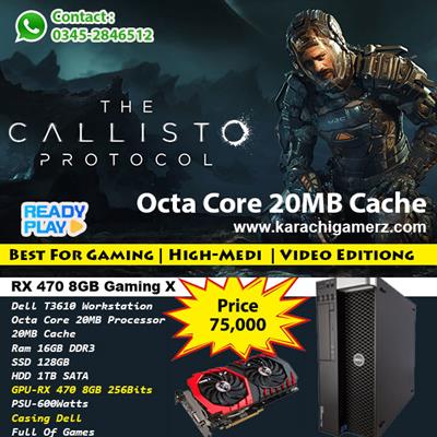 Dell T3610 Gaming Workstation |Octa Core Processor 20MB cache | Ram 16GB | SSD 128GB | HDD 1TB | Rx 470 8GB New Games Installed  