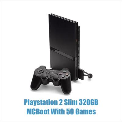 playstation 2 slim Storage 320GB with MC Boot Complete Accessories 50 Games Bundle