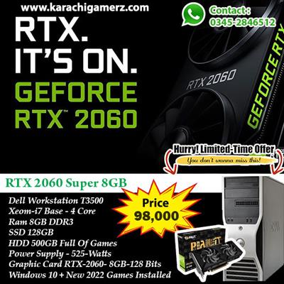 RTX 2060 8GB GPU - Dell T3500 Xeon Processor i7 Base With New Games 