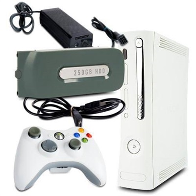 Xbox 360 Jasper with 250GB Drive 1 Wire Controller pre Installed Games