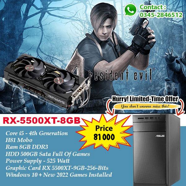 ASUS Core i5 4th Generation With Rx 5500XT 8GB 256Bits 8GB Ram