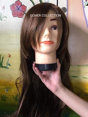 Full Head Wig With Front Bangs -Golden hairs color