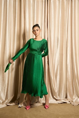 Green Crush belted Dress