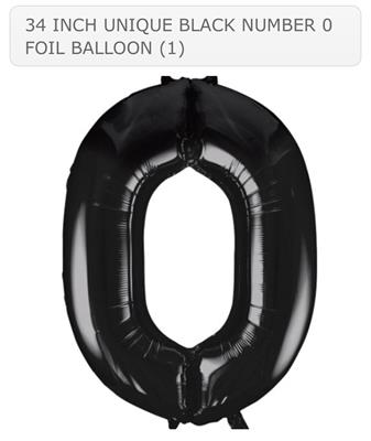 0 NUMBER FOIL BALLOON IN BLACK COLOR ( 32 INCH IN SIZE )