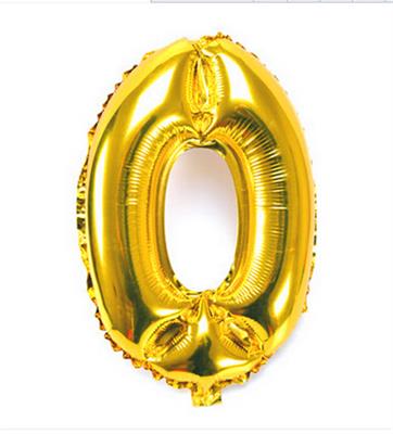 0 NUMBER FOIL BALLOON IN GOLDEN COLOR ( 16 INCH IN SIZE )