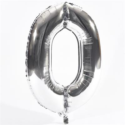 0 NUMBER FOIL BALLOON IN SILVER COLOR ( 16 INCH IN SIZE )