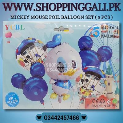 MICKEY MOUSE THEME FOIL BALLOON SET DONALD DUCK - PACK OF 5 FOIL BALLOONS - MICKEY MOUSE FOIL BALLOONS