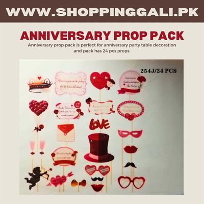 ANNIVERSARY PARTY PROPS SET ( PACK OF 24 PROPS )