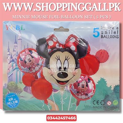 MINNIE MOUSE FOIL BALLOONS IN RED COLOR ( PACK OF 5 FOIL BALLOONS )