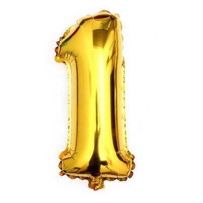 1 NUMBER FOIL BALLOONS IN GOLDEN COLOR ( 32 INCH IN SIZE )