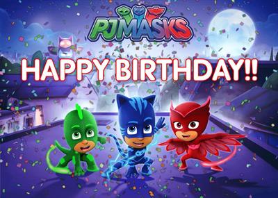 PJ MASKS BIRTHDAY PARTY BANNER ( 36 INCHES X 24 INCHES )