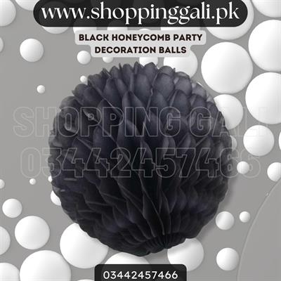 BLACK COLOR HONEYCOMB BALLS FOR PARTY DECORATION ( 10.5 INCH IN SIZE )