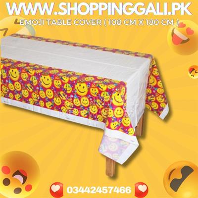 EMOJI TABLE COVER IN PINK COLOR ( 108 CM X 180 CM )