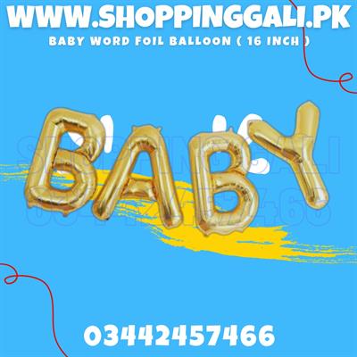 BABY FOIL BALLOON IN GOLDEN COLOR ( 4 ALPHABETS FOIL BALLOONS )