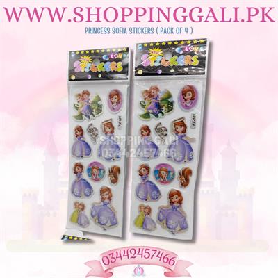 PRINCESS SOFIA STICKERS PACK FOR NOTEBOOK DIARY DECORATIONS ( PACK OF 4 STICKERS )