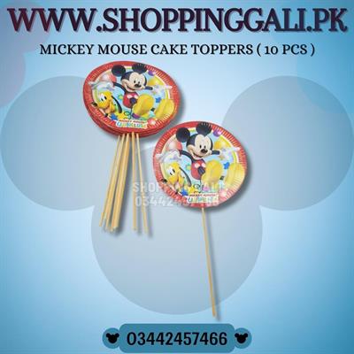 MICKEY MOUSE CAKE TOPPERS ( PACK OF 10 CAKE TOPPERS )