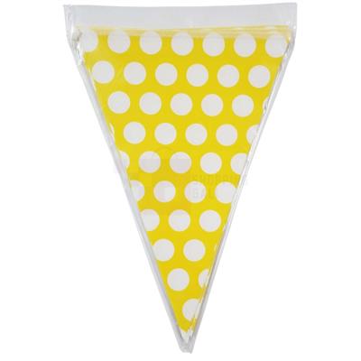 YELLOW POLKA DOT BUNTINGS - PACK OF 10 FLAGS BANNER - YELLOW POLKA DOT FLAGS BANNER