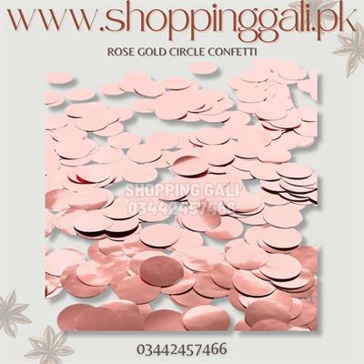 ROSE GOLD COLOR CONFETTI IN CIRCLE PERFECT FOR BALLOON FILLING