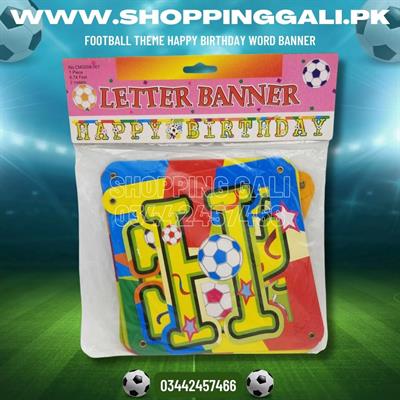 FOOTBALL HAPPY BIRTHDAY WORD BANNER