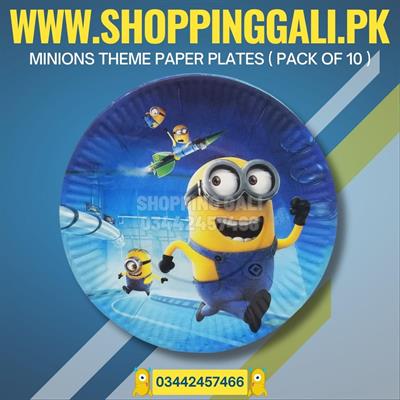 MINIONS PAPER PLATES IN BLUE COLOR ( PACK OF 10 PAPER PLATES )