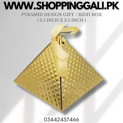 GOLDEN PYRAMID DESIGN BIDH BOX PACK OF 50 BOXES ( DIY BOXES )