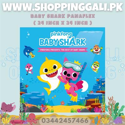 BABY SHARK BIRTHDAY PARTY BANNER ( 24 INCHES X 24 INCHES )