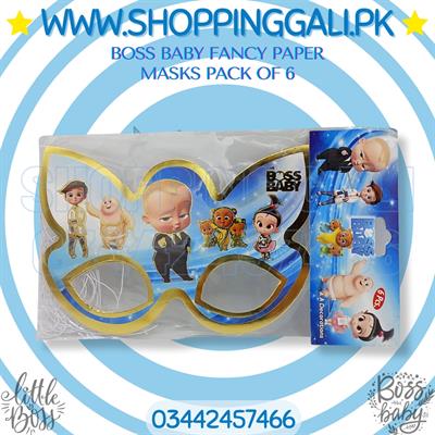 BOSS BABY FANCY PAPER MASKS ( PACK OF 6 PAPER MASKS )