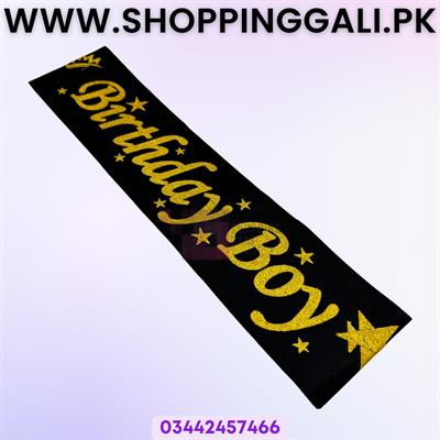 BIRTHDAY BOY SASH IN BLACK GOLDEN COLOR FOR PARTY WEAR