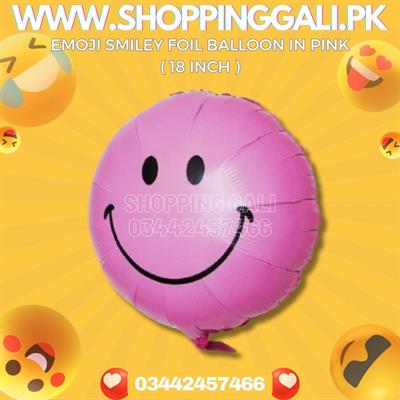 EMOJI THEME SMILEY FOIL BALLOON IN PINK COLOR ( 18 INCH )