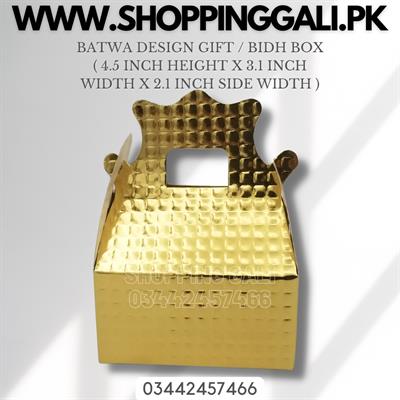 GOLDEN COLOR BATWA DEISGN BIDH BOXES ( PACK OF 50 GOLDEN BIDH BOXES )