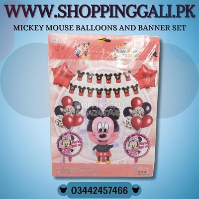 MICKEY MOUSE BIRTHDAY PARTY DECORATION SETS ( 22 ITEMS TOTAL IN A PACK )