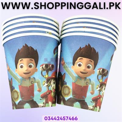 PAW PATROL THEME PAPER CUPS - PACK OF 10 PAPER CUPS - PAW PATROL CUPS