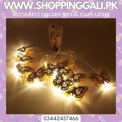 GOLDEN BUTTERFLY FAIRY LIGHTS 10 LED GOLDEN FAIRY LIGHT FOR ROOM DECORATION