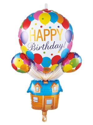 HAPPY BIRTHDAY HOUSE IN THE AIR FOIL BALLOON ( 61.5 CM x 92.5 CM )