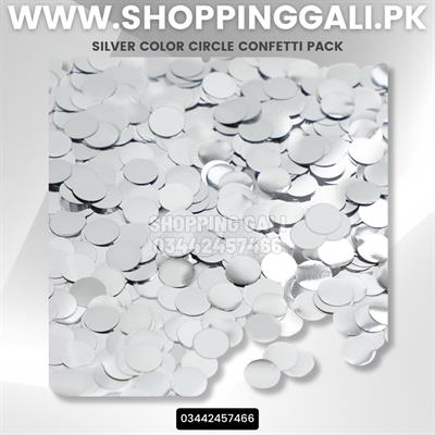 SILVER COLOR CONFETTI IN CIRCLE FOR BALLOONS FILLING