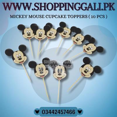 MICKEY MOUSE CUPCAKE TOPPERS ( PACK OF 10 CUPCAKE TOPPERS )