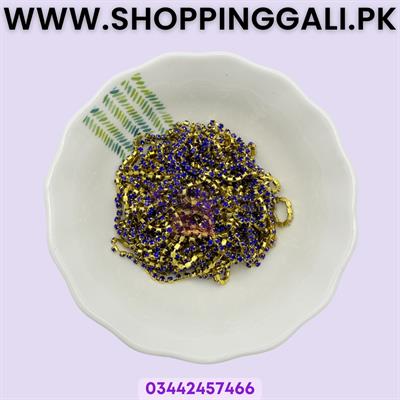 Elegant Stones & Gold Metal Strip Lace - Versatile Decoration