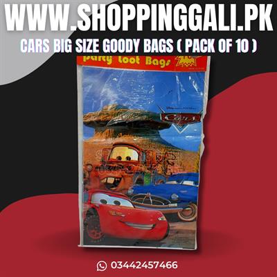 CARS GOODY BAGS IN LARGE SIZE ( PACK OF 10 GIFT BAGS )