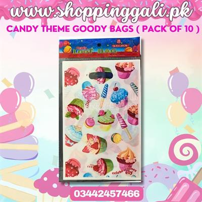 CUPCAKES AND CANDY GOODY BAGS ( PACK OF 10 GIFT BAGS )