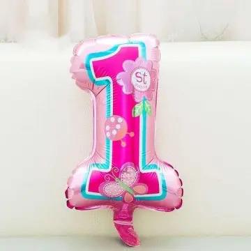 1 NUMBER FOIL BALLOON IN PINK COLOR MINI SIZE ( 14 INCH IN SIZE )