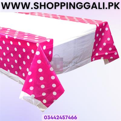 DARK PINK POLKA DOT TABLE COVER FOR TABLE DECORATION