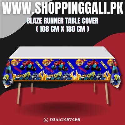 BLAZE AND THE MONSTER MACHINES TABLE COVER FOR TABLE DECORATION ( 108 CM X 180 CM )