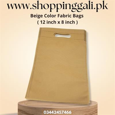 BEIGE COLOR FABRIC BAGS ( PACK OF 10 GOODY BAGS )