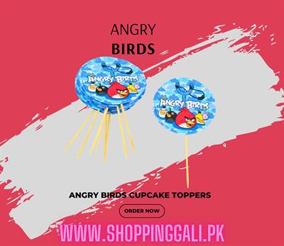 ANGRY BIRDS CUPCAKE TOPPERS IN BLUE COLOR ( PACK OF 10 CUPCAKE TOPPERS )