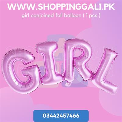 GIRL WORD CONJOINED FOIL BALLOON IN PINK COLOR ( 106 CM X 37 CM )